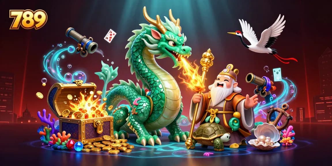 Experience thrilling gameplay at 789 with emerald dragon, lucky cranes, and gold coins.