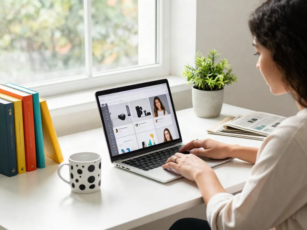 Stylish workspace showcasing the rokok88 link in a modern e-commerce environment