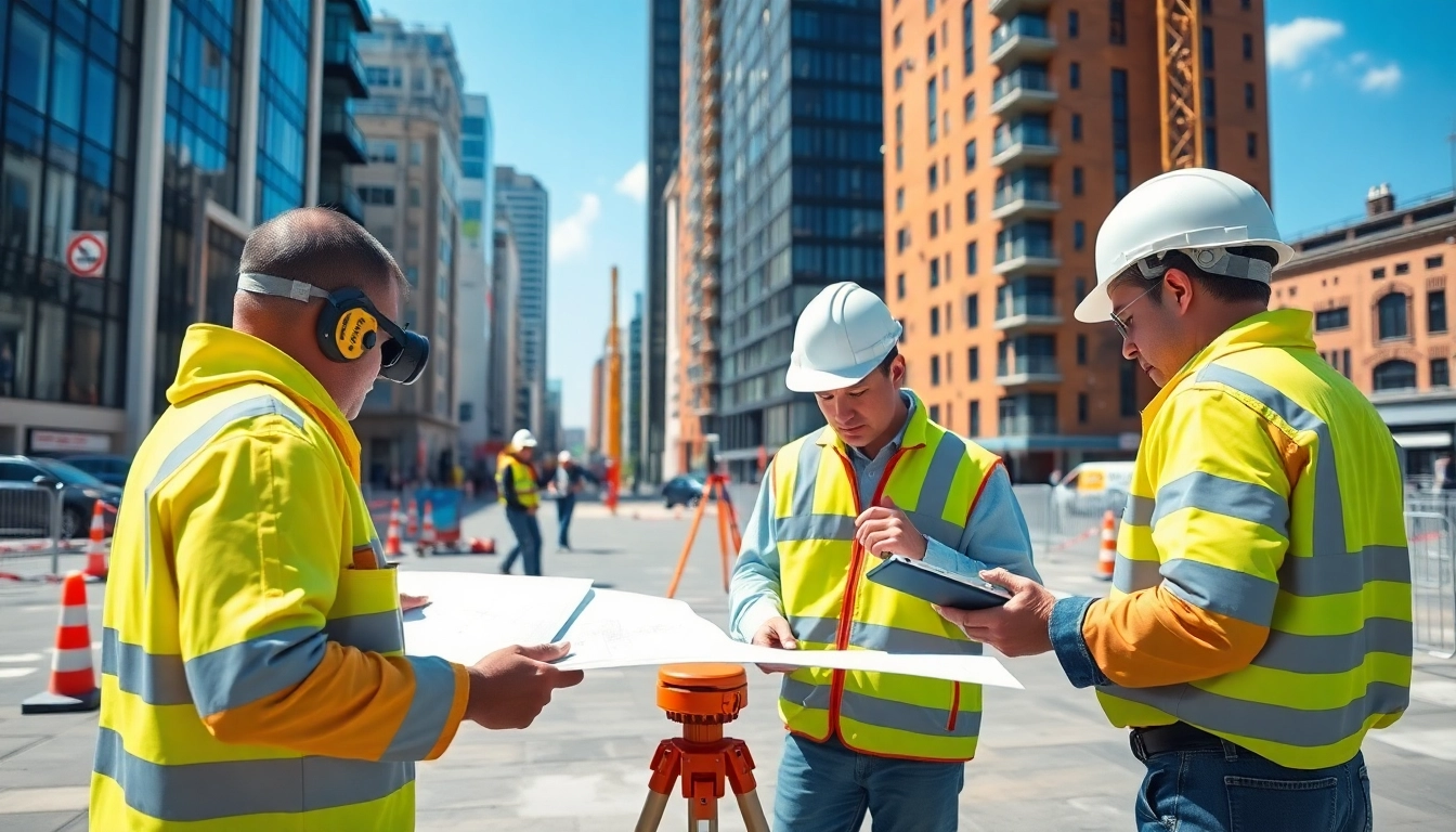 Land surveyors London Surrey conducting precise topographical surveys with advanced technology.