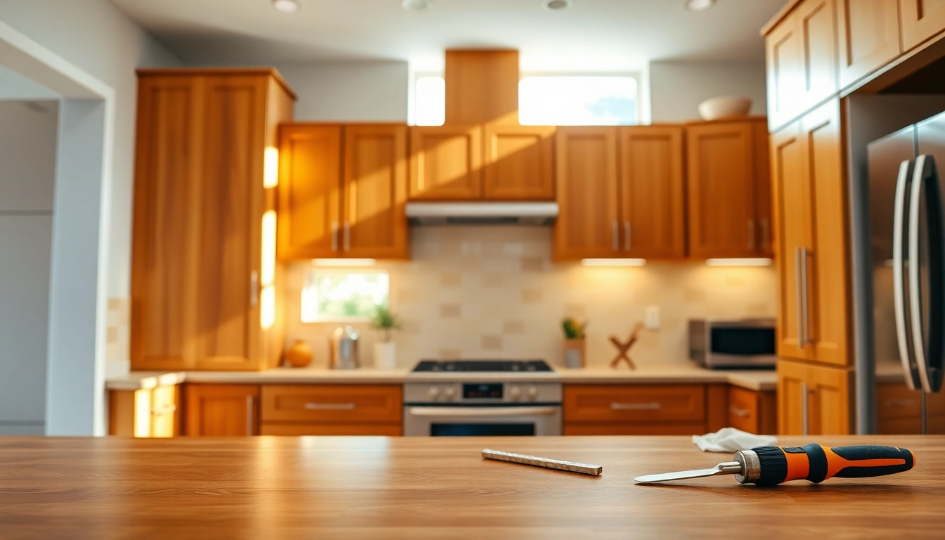 Transforming cabinetry with cabinet refacing Largo FL in a beautifully illuminated kitchen.