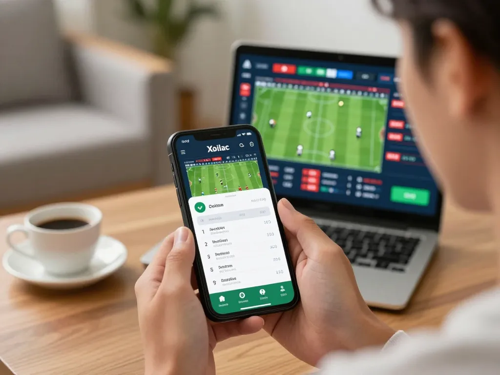 Xoilac sports betting app displayed on smartphone showcasing live betting features and engaging user experience