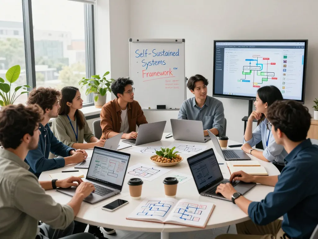 Team collaborating on AI automation strategies in a modern office.