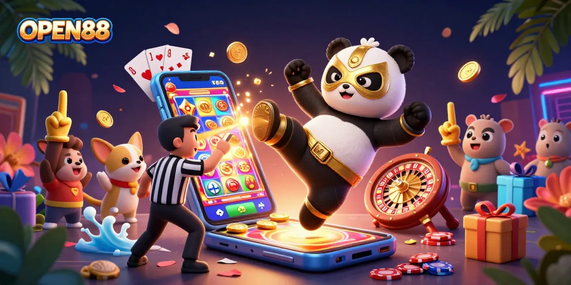 Engage in thrilling slot action at OPEN88 with dynamic characters and vibrant casino games.